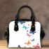 Colorful butterflies on a white background shoulder handbag