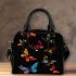 Colorful butterflies simple lines shoulder handbag