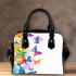 Colorful butterflies were flying shoulder handbag