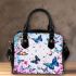 Colorful butterflies with pink and blue wings shoulder handbag