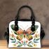 Colorful butterfly with floral elements shoulder handbag