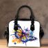 Colorful butterfly with floral elements shoulder handbag