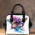 Colorful butterfly with floral elements shoulder handbag