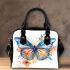 Colorful butterfly with floral elements shoulder handbag