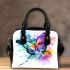 Colorful butterfly with floral elements shoulder handbag