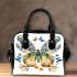 Colorful butterfly with floral elements shoulder handbag