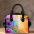 Colorful daisies and butterflies shoulder handbag