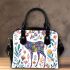 Colorful deer with colorful flowers shoulder handbag