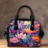 Colorful Floral Bouquet in Vase Shoulder Handbag