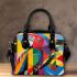 Colorful macaw in the style shoulder handbag