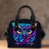 Colorful owl with big eyes shoulder handbag