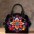 Colorful Spiral Flower on Gradient Shoulder Handbag