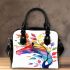 Colorful tree branches with leaves in the shape of horse shoulder handbag