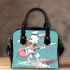 Cool rabbit surfing with electric guitar and headphones shoulder handbag