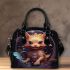 Curious Cat in Water Filled Jar Shoulder Handbag