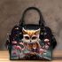 Curious Owl and Wine Shoulder Handbag