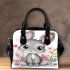 Cute baby bunny with big eyes shoulder handbag