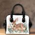 Cute baby deer with flowers shoulder handbag