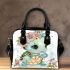 Cute baby turtle wearing jewelry and flowers shoulder handbag