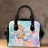 Cute butterfly surrounded by pastel flowers shoulder handbag