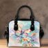 Cute butterfly surrounded by pastel flowers shoulder handbag