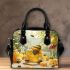 Cute cartoon bee is happily making honey shoulder handbag