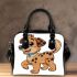 Cute cartoon dog clip art with a simple drawing shoulder handbag