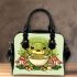 Cute cartoon frog eating ramen shoulder handbag