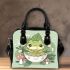 Cute cartoon frog eating ramen shoulder handbag