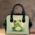 Cute cartoon frog with big eyes shoulder handbag