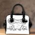 Cute cartoon frog with big eyes coloring page for kids shoulder handbag
