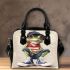 Cute cartoon green frog shoulder handbag