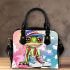 Cute cartoon green frog shoulder handbag