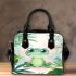 Cute cartoon illustration of a little frog with big eyes shoulder handbag