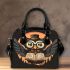 Cute cartoon owl wearing glasses and holding an open book shoulder handbag