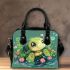 Cute chibi turtle in the water shoulder handbag