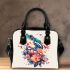 Cute colorful frog with flowers shoulder handbag