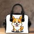 Cute corgi simple line drawing shoulder handbag