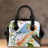 Cute damselfly and music notes with harp 16 Shoulder Handbag