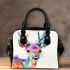 Cute deer colorful watercolor art style shoulder handbag