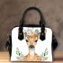 Cute deer with flower wreath shoulder handbag