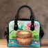 cute dragonfly and music notes with wooden drum Shoulder Handbag