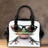 Cute frog wearing glasses on a white background shoulder handbag