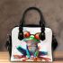 Cute frog with glasses in a full body shot shoulder handbag