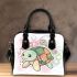 Cute kawaii turtle surrounded by bubbles shoulder handbag