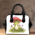 Cute little frog sitting under the mushroom shoulder handbag