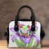 Cute little green tree frog with big red eyes shoulder handbag