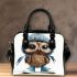 Cute little owl wearing blue sneakers shoulder handbag