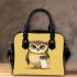 Cute owl holding coffee shoulder handbag