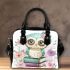 Cute owl sitting on books in the style of pastel colors shoulder handbag